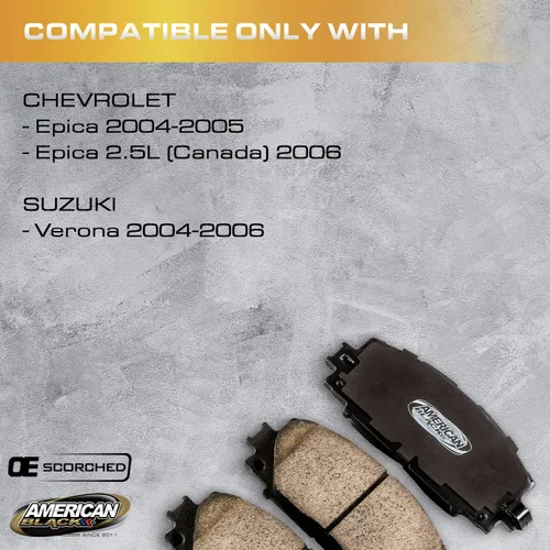 Vista 2 de American Black Pastillas de freno traseras de cerámica D-1030 PREMIUM compatibles con Suzuki Verona 2004-2006 / Chevrolet Epica 2004-2005 / Epica