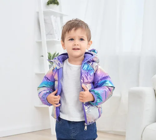 Vista 3 de Abrigos de invierno para niños 3D con capucha alternativa para bebés niños y niñas 6M-5T