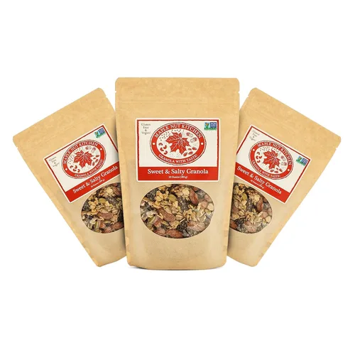 Vista 8 de Maple Nut Kitchen Granola dulce y salada - Sin gluten y vegana Nutty Bliss con almendras de arce, chocolate y cerezas 10 onzas