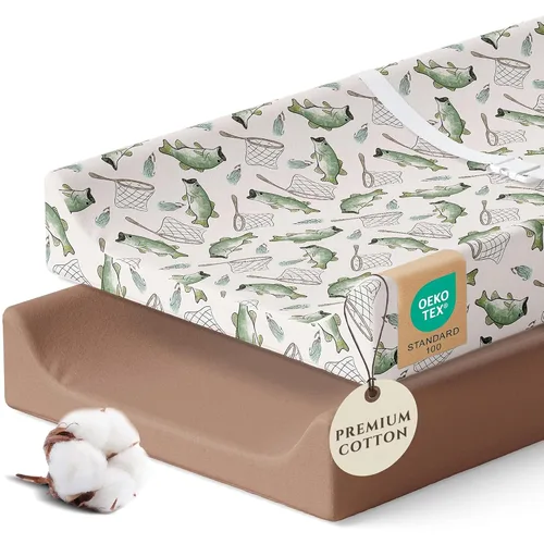 Vista 8 de Pobi - Funda para cambiador de bebé para niñas, algodón suave, paquete de 2 (flores)