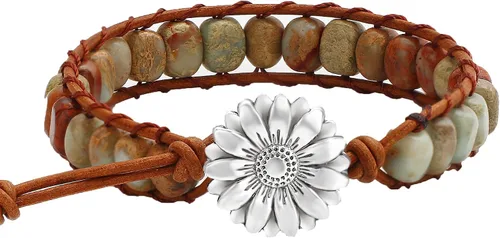 Vista 7 de Sedmart Pulseras de piedra hechas a mano para mujeres con piedras hippie de cuero, pulsera de cuentas curativas para mujeres y hombres