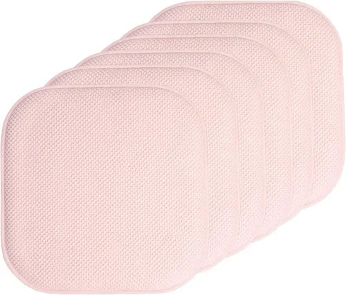 Vista 150 de Sweet Home Collection Cojines de espuma viscoelástica para silla, antideslizantes, diseño de panal de abeja, 16 x 16 pulgadas, paquete de 2