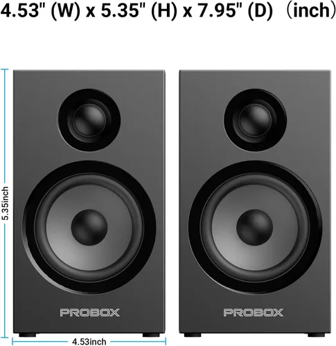Vista 4 de BT16 Altavoces HiFi de Estantería Woofer de 3.5" con Tweeter de 1", 60W(30Xx2) Bluetooth 5.3, Altavoz Estéreo Amplificado con DAC USB de 24bit