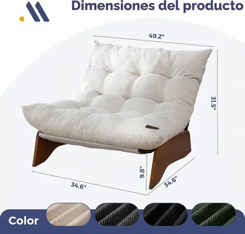 Vista 2 de [Usado] MAXYOYO Silla ajustable para sala de estar, silla decorativa de 3 posiciones con marco, silla convertible para sala de estar y reclinable