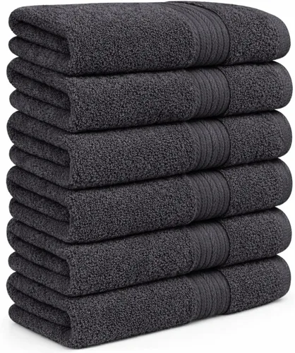 Vista 20 de Ample Decor Toalla de mano de 18 x 28 pulgadas, paquete de 6, 600 GSM, 100% algodón, certificado Oeko Tex, suave, absorbente, gruesa, duradera Beige