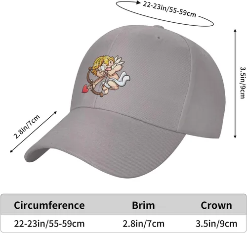 Vista 5 de Valentine's Day Angel Baseball Cap for Men Women Classic Solid Color Adjustable Dad Hat