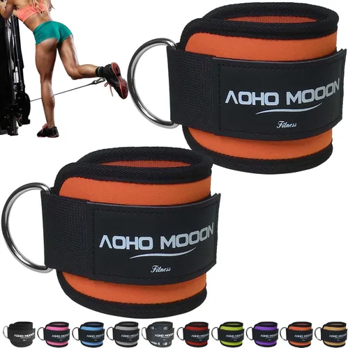 Vista 16 de AOHO MOOON Ankle Strap (2 Pieces) for Cable Machine Women - Gym Workout Leg Strap, Premium Padding Ankle Cuffs, Glute Kickback Exercises Equipment