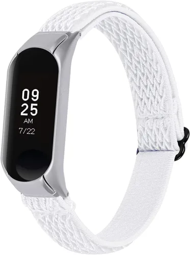 Vista 14 de Mi Band 3 pulsera elástica, 5.3 "-8.3" correa ajustable transpirable suave de nylon banda elástica de reemplazo con marco de metal compatible con Mi