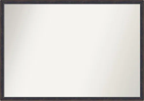 Vista 127 de Amanti Art Espejo de baño de bronce para sobre el fregadero, 25 x 26 pulgadas, espejo rectangular de bronce oscuro, marco de madera tradicional