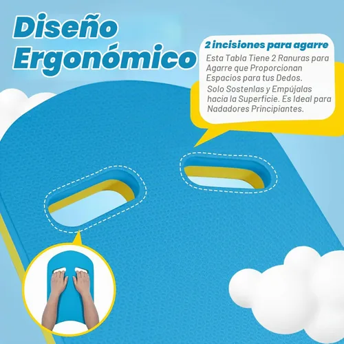 Vista 4 de biguphate Swim Kick Board, 17x11.5in EVA Foam Training Aid Board Azul