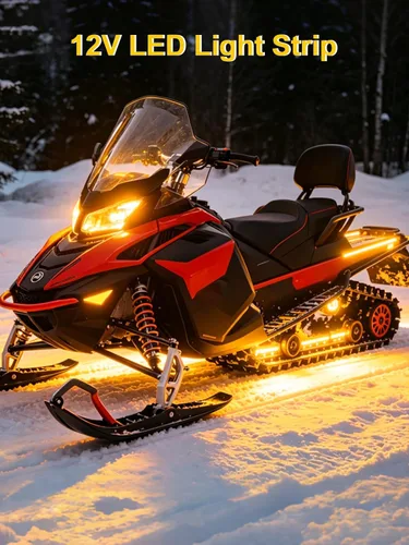 Vista 2 de YM E-Bright Tiras de luces LED ámbar/amarillas 5050 SMD impermeables para coches, luces de bajo para carritos de golf para motocicletas, barco