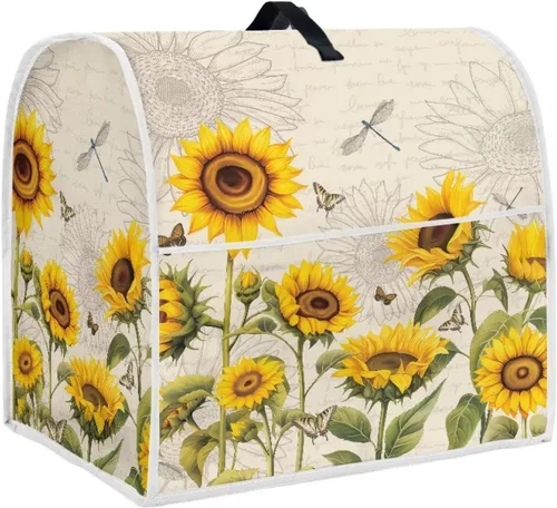 Vista 20 de Funda para batidora con estampado de girasol y bandera americana, cubierta protectora contra el polvo, adecuada para la mayoría de los modelos