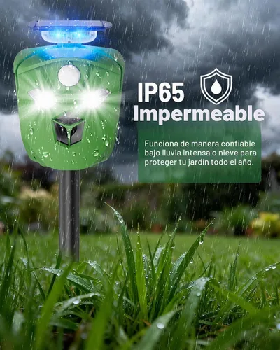Vista 5 de Dispositivo solar repelente de ciervos de 360° para patio y jardín, sin sensor de movimiento de punto ciego para mantener alejados a ciervos