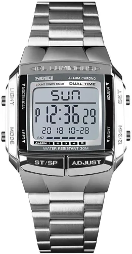 Vista 2 de MASTOP Reloj digital para hombre con alarma deportiva, cronómetro, relojes de negocios, cuadrados, impermeables, relojes de pulsera para hombre