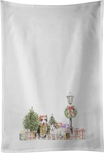 Vista 13 de Caroline's Treasures CK8100WTKT - Juego de 2 toallas de cocina con diseño de bulldog francés con diseño de país de las maravillas navideñas