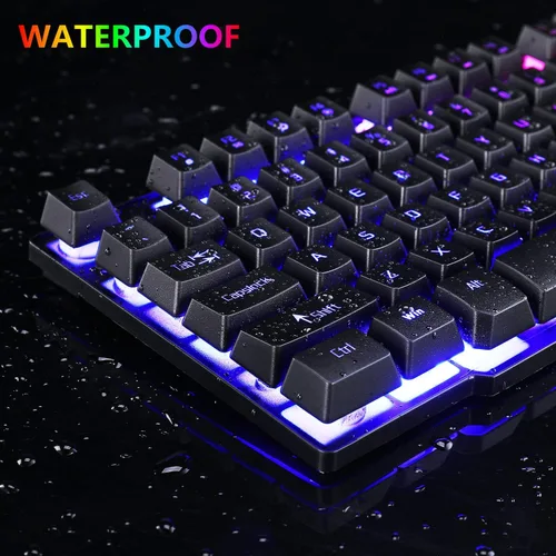 Vista 8 de RGB Gaming Keyboard and Colorful Mouse Combo,USB Wired LED Backlight Gaming Mouse and Keyboard for Laptop PC Computer Gaming and Work,Letter