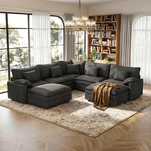 Vista 50 de Vesgantti - Sofá de 40" de Asiento Individual, Cómodo Sofá Nube de Asiento Profundo Tapizado de Chenilla, Sofá Moderno, Asientos Extra para Sofás