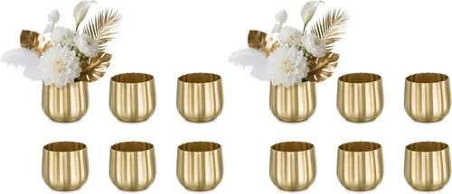 Vista 13 de NUPTIO Jarrones Dorados Pequeños para Centros de Mesa: 2 Piezas Jarrón de Trompeta de Flores Vintage de 3.94 Pulgadas Jarrón de Compota de Metal