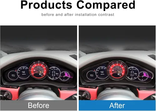 Vista 3 de Panel de salpicadero compatible con Porsche Cayenne 2018, 2019, 2020, accesorios interiores (fibra de carbono)