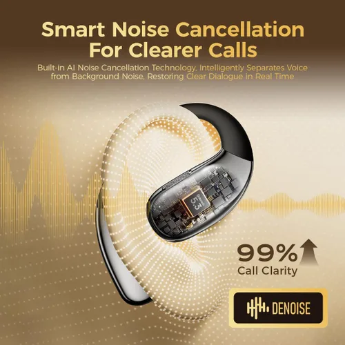 Vista 7 de Auriculares de oreja abierta, auriculares Bluetooth de 50 horas de reproducción con micrófono con cancelación de ruido, auriculares inalámbricos
