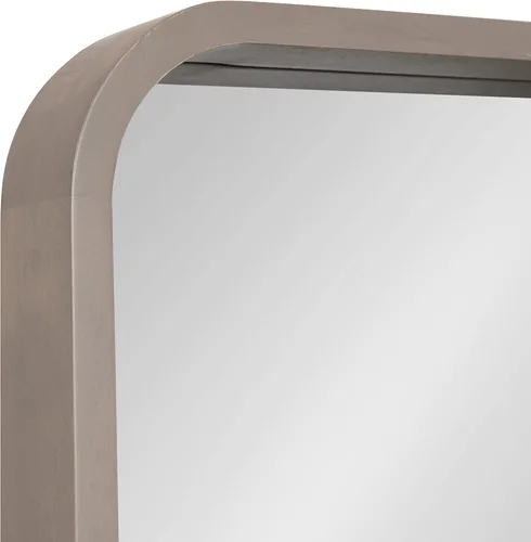 Vista 3 de Kate and Laurel Hutton Modern Radius - Espejo de pared rectangular de madera, 20 x 30 pulgadas, gris; espejo decorativo grande y robusto para pared