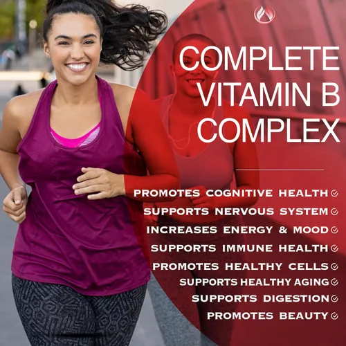 Vista 10 de THE ENCLARE NUTRITION Vitamina B12 - Complejo de vitamina B con vitamina C, biotina, inositol, ácido fólico, vitaminas B, vitaminas B1, B2, B3, B4