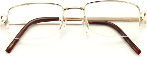 Vista 2 de VWE Lentes de metal con marco rectangular transparente de diseño de lente de medio borde