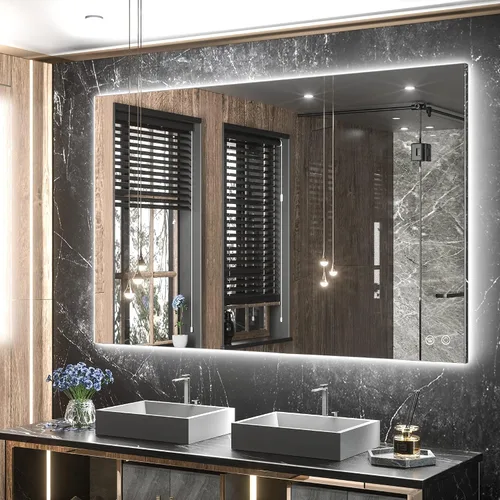 Vista 18 de TETOTE - Espejo retroiluminado para baño con luz, botón táctil regulable y función antivaho (horizontal o vertical)