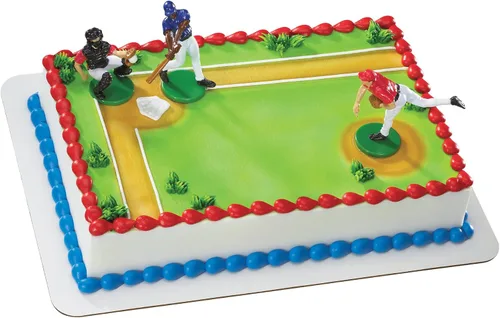 Vista 8 de DecoSet Home Run - Juego de béisbol para tartas, decoración de pasteles para cumpleaños o celebraciones de equipo, bates de béisbol, pelota y fotos