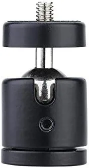 Vista 2 de AKOAK Soporte de trípode giratorio de 1/4 pulgadas con cabeza de bola para cámara DSLR, soporte de luz de videocámara, paquete de 1