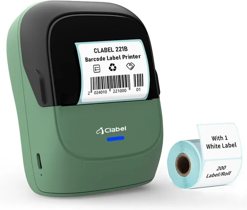 Vista 12 de CLABEL Máquina etiquetadora con cinta, impresora de etiquetas (azul) 221B
