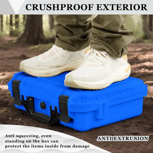 Vista 6 de Relaxweex 1 funda rígida impermeable de 8.5 x 6.5 x 3.7 pulgadas con inserto de espuma personalizable para bricolaje, funda protectora portátil