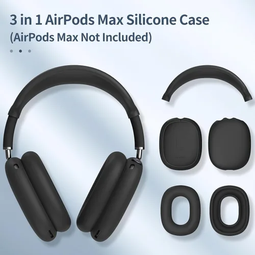Vista 3 de Fintie Funda de silicona 3 en 1 para AirPods Max 2 (2026) y AirPods Max 1 (2020/2024) para auriculares, almohadillas antiarañazos, almohadillas