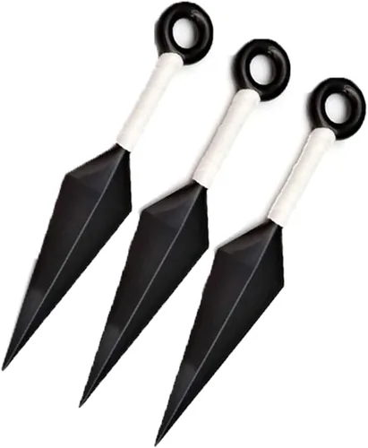 Vista 6 de Ninja Cosplay Big Kunai - Lanzadores de plástico Kunai juguete con temática de ninja color blanco
