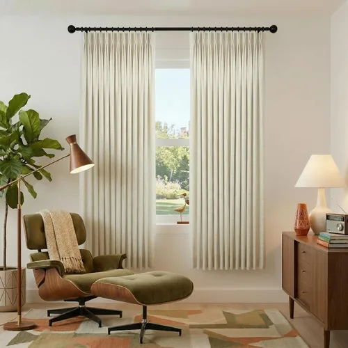 Vista 32 de Mrs.Naturall Cortinas de cocina beige de 42 x 45 pulgadas de largo para cortinas opacas pequeñas