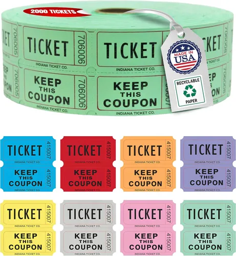 Vista 16 de INDIANA TICKET CO. 2000 boletos morados para rifas de doble rollo, boletos para rifas 50/50, entradas para eventos, carnavales, premios de puertas