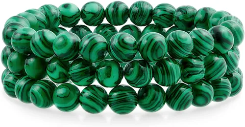 Vista 21 de Bling Jewelry Juego de 3 pulseras elásticas unisex apilables con cuentas redondas de 0.315 pulgadas para mujeres, adolescentes y hombres, multihebra