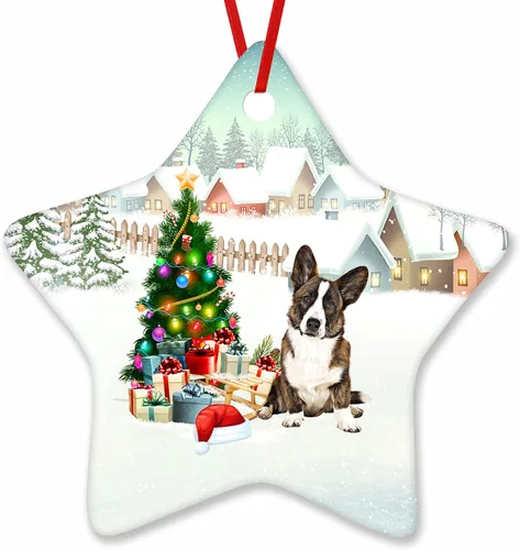 Vista 66 de Prezzy Airedale Terrier - Adorno para decoración de árbol de Navidad, regalos lindos para amantes de los perros, para familiares y amigos, nuevo