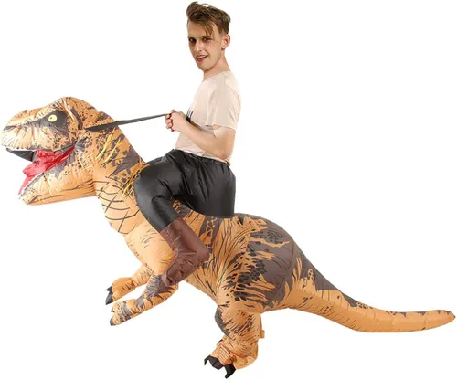 Vista 2 de Disfraz hinchable de montador de dinosaurio unicornio divertido disfraz para montar niños y adultos