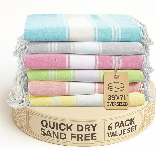 Vista 72 de LANE LINEN Toalla de Playa, Paquete de 2 Toallas de Playa de Gran Tamaño, 39"x71", Toallas de Piscina de Secado Rápido para Adultos, Absorbentes a