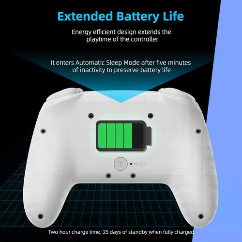 Vista 5 de NexiGo Controlador inalámbrico (sin zona muerta) para SwitchSwitch LiteOLED, controladores Bluetooth para Nintendo Switch con vibración, movimiento
