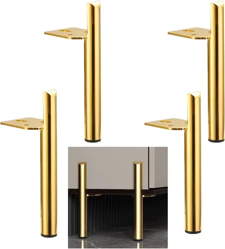 Vista 8 de Patas de muebles de 2 pulgadas, patas doradas para mesa de café, patas de muebles de metal de mediados de siglo para sofá, gabinete, otomana, juego