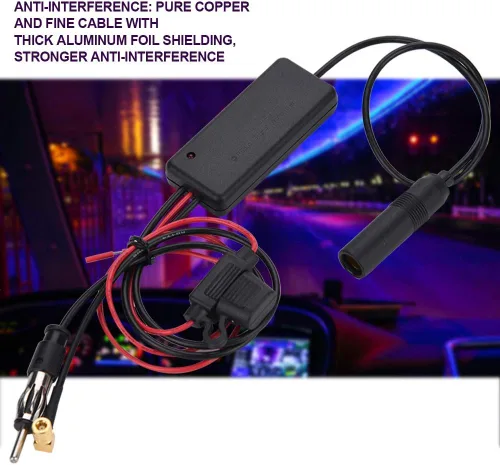 Vista 5 de V BESTLIFE Auto Car 12V Antena Estéreo Radio AM FM Amplificador de señal Booster Fortalecer AMP, Anti interferencia, Mejorar la señal de adio