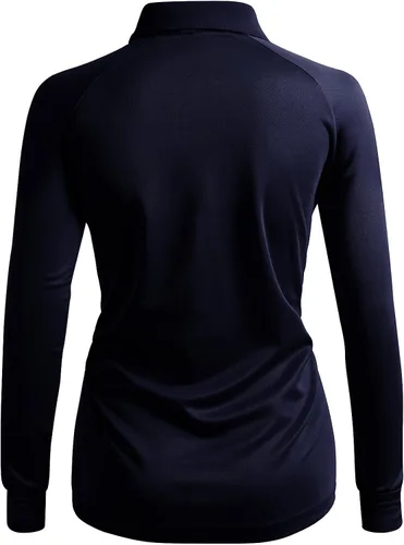 Vista 3 de CLOVERY Camisa de manga larga con bolsillo para mujer Active Wear, Kwttl0206_negro