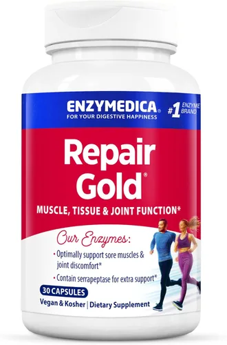 Vista 10 de Enzymedica Repair Gold para hombres y mujeres - Suplemento de enzimas proteolíticas con bromelina, proteasa, serrapeptasa y más, suplemento de apoyo