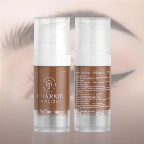 Vista 7 de Charme Princesse Pigmento Tinta Permanente Micropigmento Cosmético Pigmento Delineador de Ojos de Cejas Labios Cosmético Ventilador de Café Pigmento