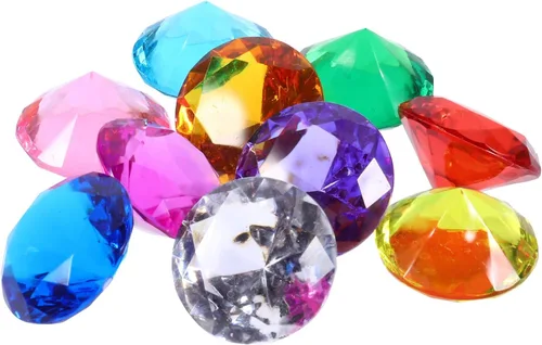Vista 9 de Toddmomy Gemas de buceo para piscina para niños, 10 piezas de piedras preciosas acrílicas grandes con caja de almacenamiento, juguetes de piscina