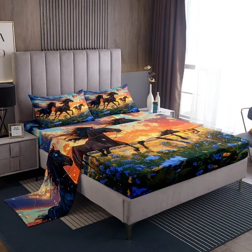 Vista 35 de Erosebridal Happy Camping - Juego de sábanas tamaño individual para niños, diseño de animales del bosque del bosque, para bebés, niños y niñas