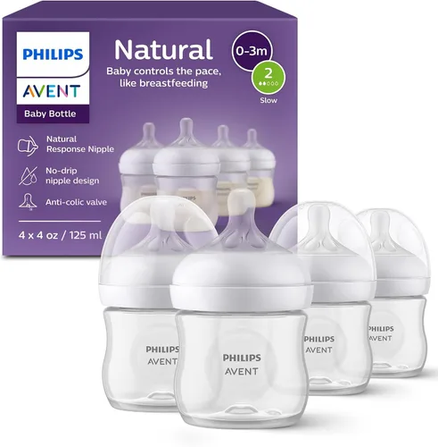 Vista 26 de Philips Avent - Biberón natural con boquilla de respuesta natural, azul, 4 onzas, paquete de 4, SCY900/24