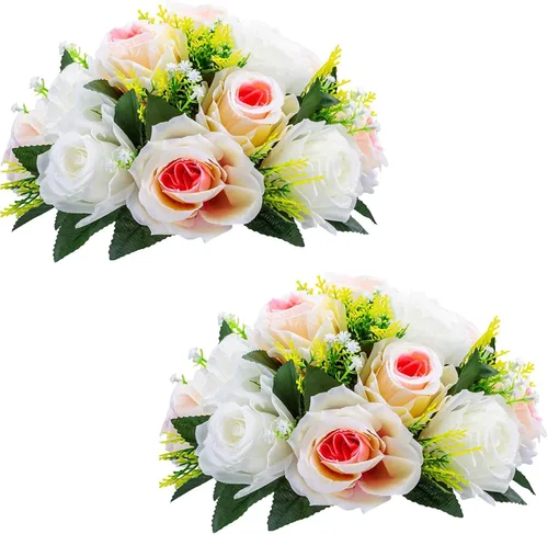 Vista 54 de NUPTIO Rosas Artificiales Negras Flores: Ramo de Flores Falsas Decoraciones de Halloween - 15 Cabezas Centros de Mesa de Rosas Artificiales con Base